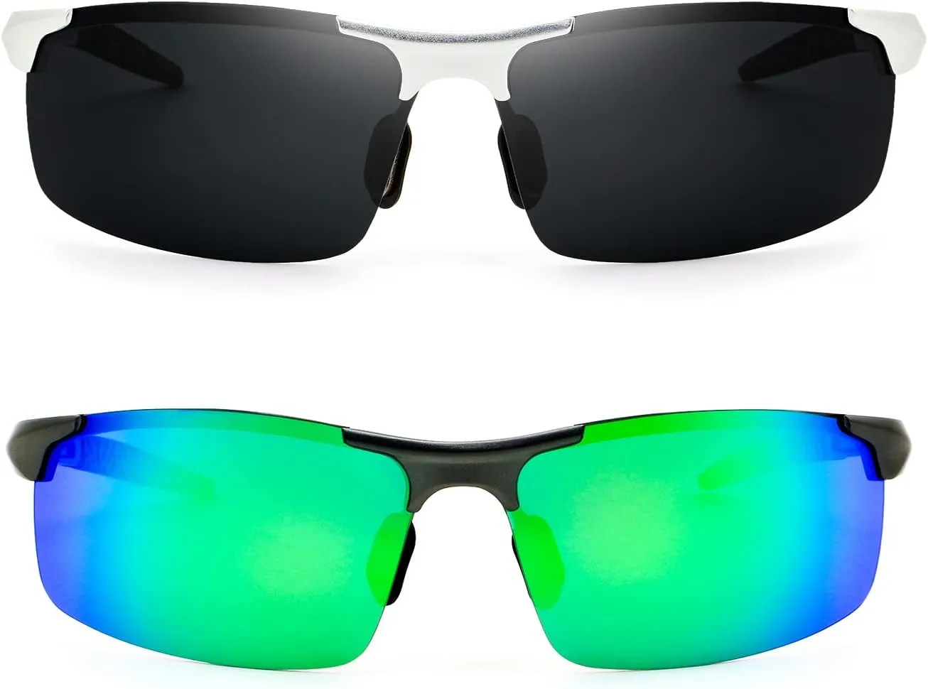 RONSOU Men Sport Al-Mg Polarized Sunglasses Unbreakable for Driving Cycling Fishing Golf