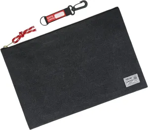 Rough Enough Important Document Storage Bag File Folder Organizer Pouch with Zipper 16 x 11 Inches Black Waxed Canvas Water Repellent for Travel Office A4 Legal Size Paper