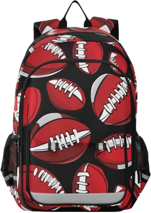 Rugby Balls American Footballs Backpack for Boys Girls Elementary School Bag Kids Bookbag Travel Rucksack With Reflective Stripes Children's backpack