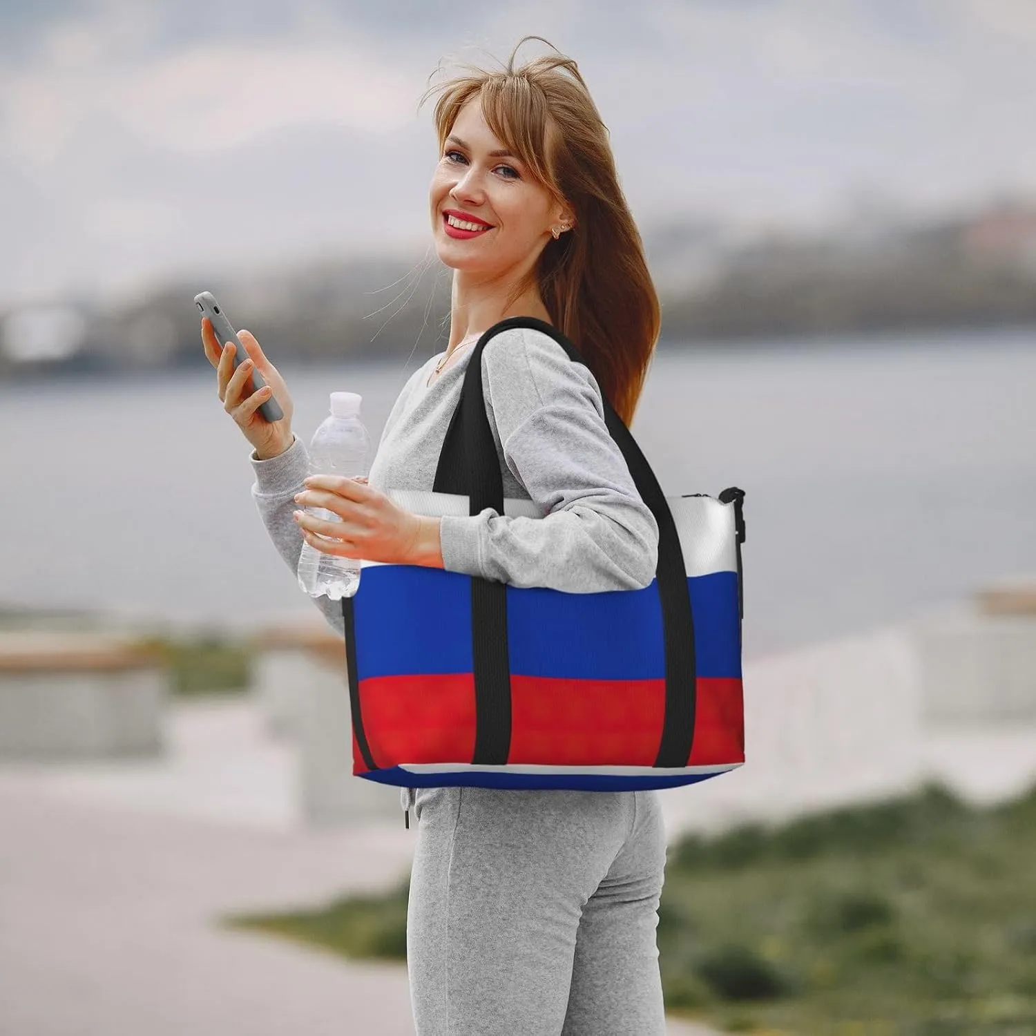 Russian Flag Small Duffel Bag Foldable Travel Bag Weekender Bag Overnight Gym Hospital Bags For Women&Men