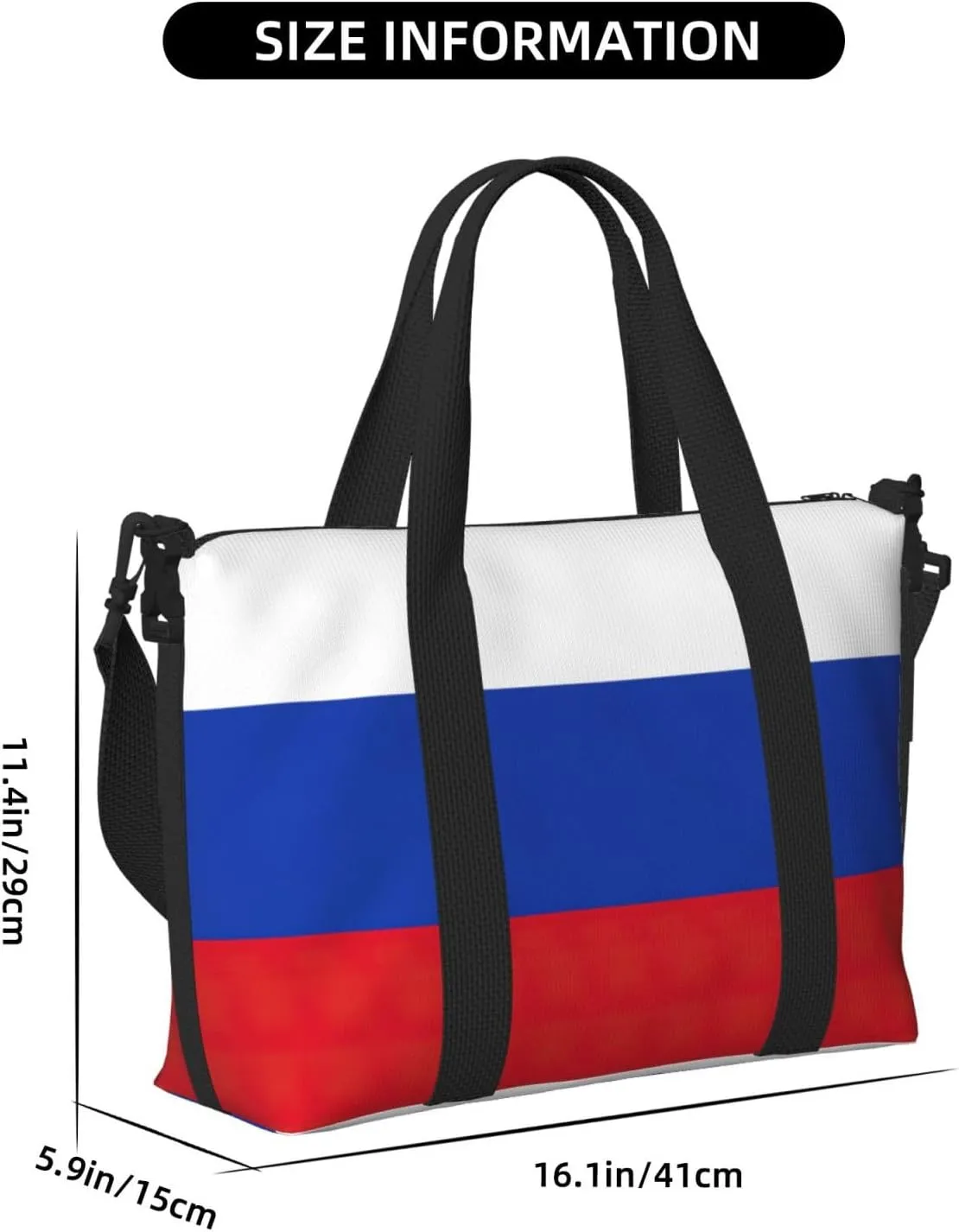 Russian Flag Small Duffel Bag Foldable Travel Bag Weekender Bag Overnight Gym Hospital Bags For Women&Men