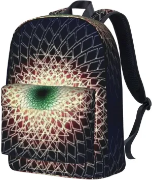 Sacred Geometry Pattern Lightweight Backpack Casual Daypack Women Men Travel Bag