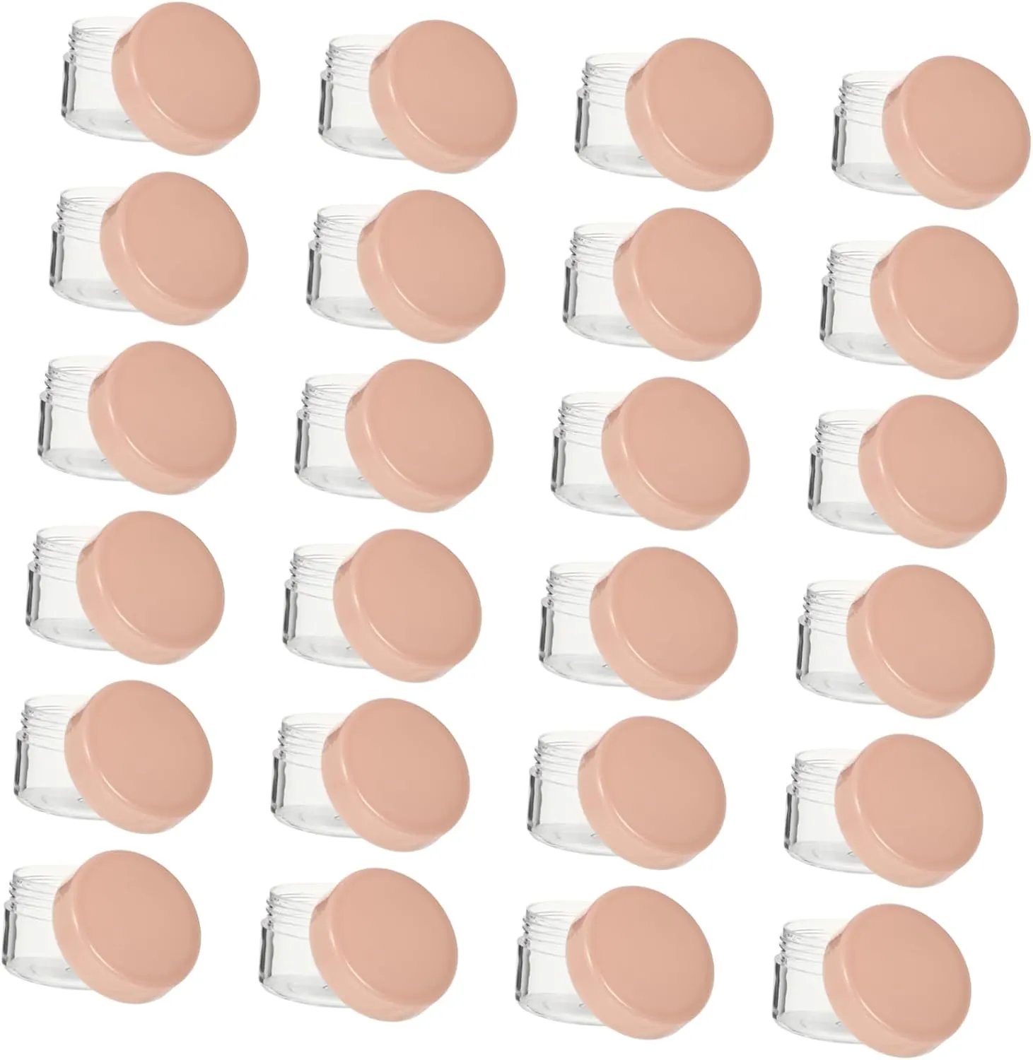 SAFIGLE 24Pcs Portable Cosmetic Sample Boxes Empty Cream Bottles with Spiral Design for Travel Daily Use Practical Storage for Toiletry Cases Bags