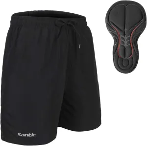 Santic Men's Bike Shorts Loose-Fit Softshell Mountain Bike with Padded Cycling Shorts MTB Bicycle Trail Shorts