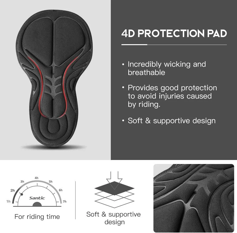 Santic Men's Bike Shorts Loose-Fit Softshell Mountain Bike with Padded Cycling Shorts MTB Bicycle Trail Shorts