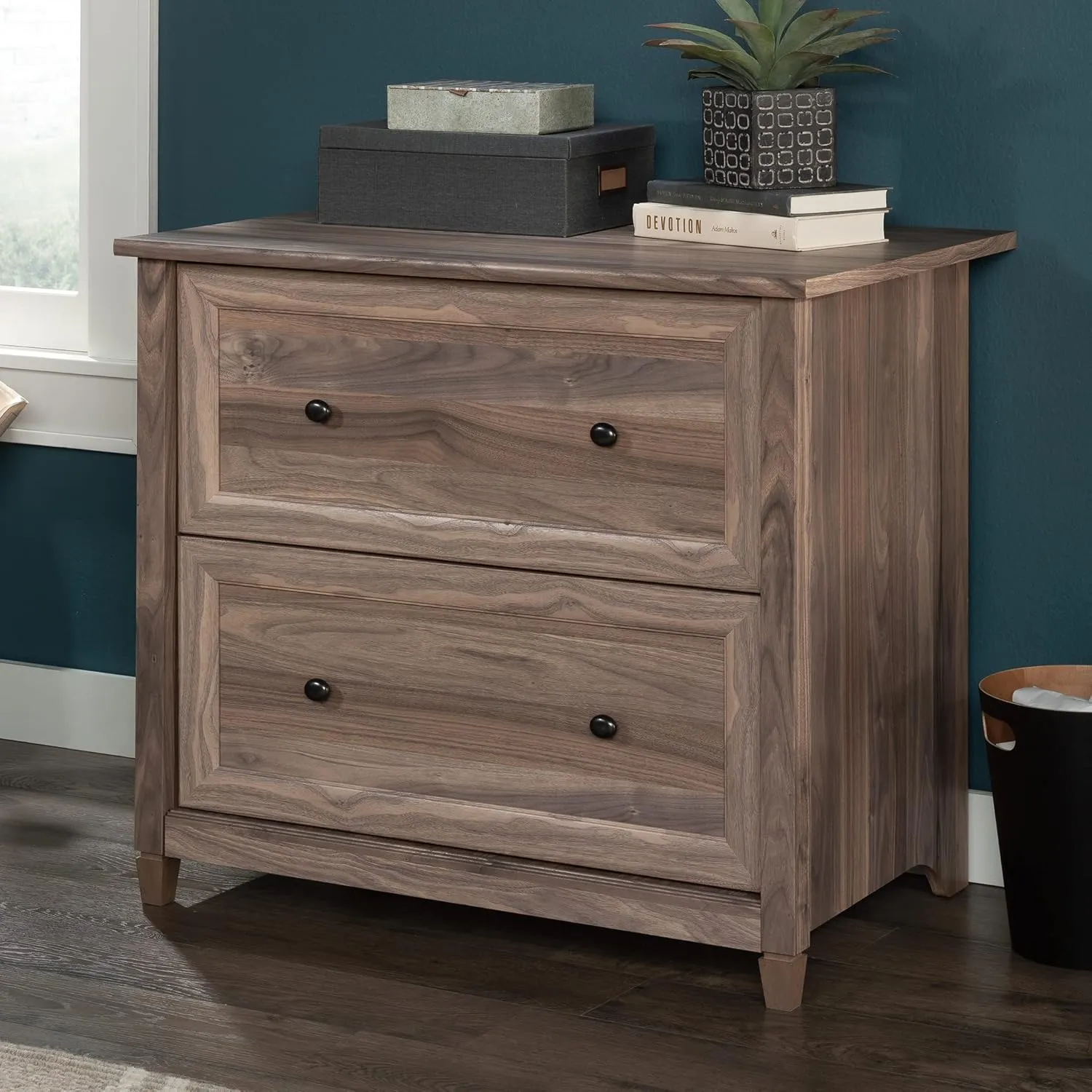 Sauder Edge Water File Cabinet, 2 Large Drawers, 2 Drawer File Cabinet - Washed Walnut Finish