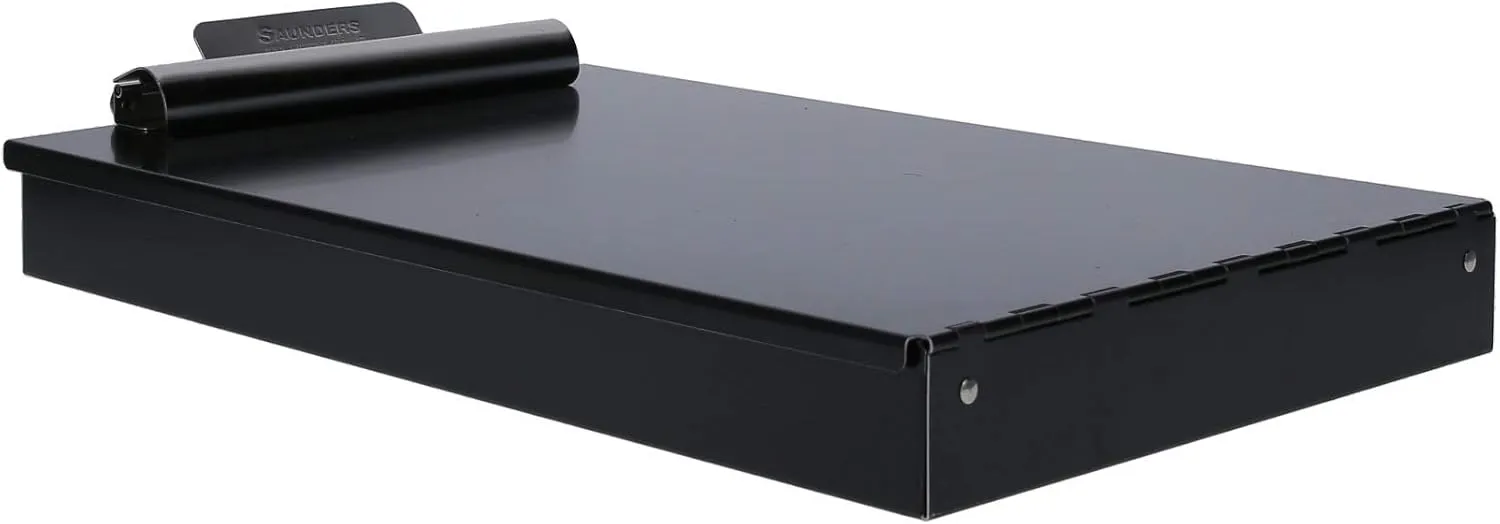 Saunders Metal Clipboard with Storage, Legal Size Heavy Duty Contractor Grade Clipboard, Recycled Aluminum Dual Storage Form Holder with High Capacity Clip, Assembled in USA, Black Cruiser-Mate