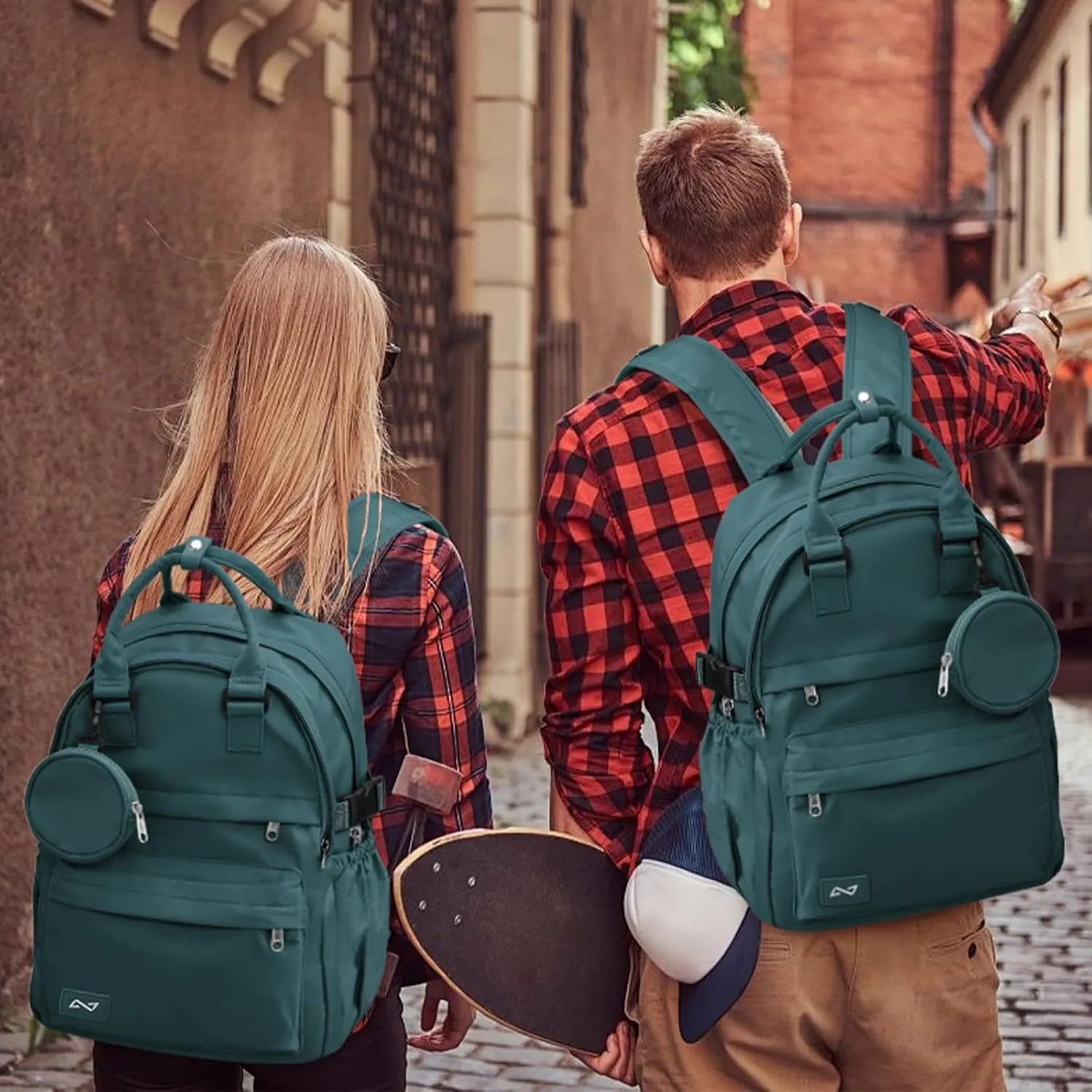 School Backpack for Girl Boys Cute Middle School Student Bookbag Waterproof College Aesthetic Backpack Work Laptop Backpack Rucksack Casual Travel Daypack Peacock Blue