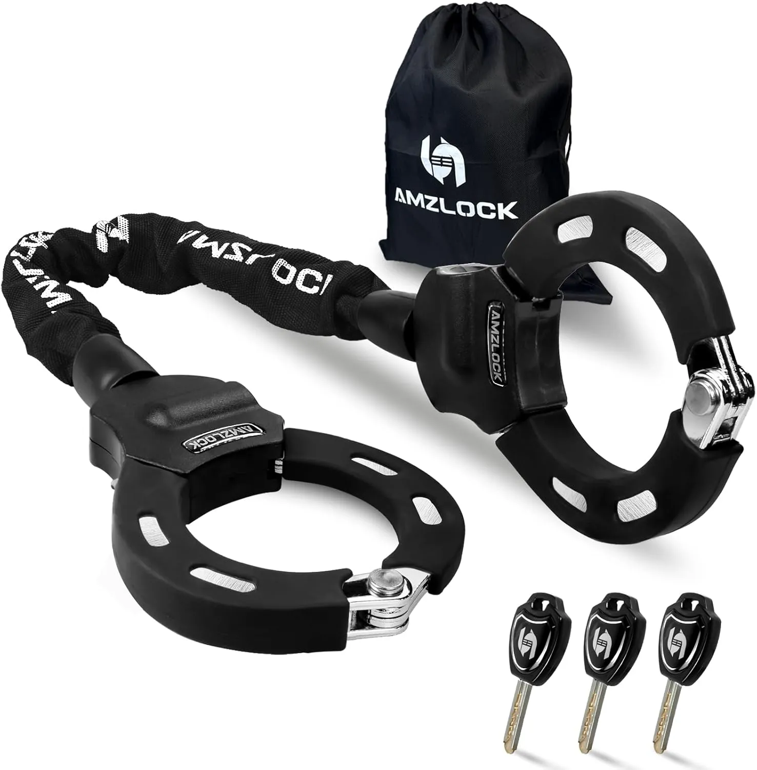 Scooter Lock, Electric Scooter Locks Anti Theft, 8 mm Thick Bike Locks Heavy Duty, Chain Lock with Drawstring Bag, Electric Scooter Accessories, Lock for Scooter, Bike and Motorcycle