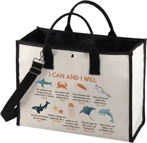 Sea Animals Motivational Tote Bag Marine Biologist Gift Sea Animals Lover Gifts
