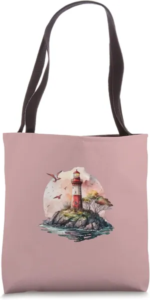 Sea Marine Coastal Lighthouse Illuminate design Tote Bag