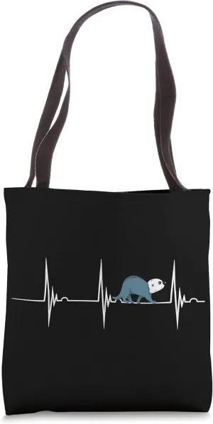Sea Otter Heartbeat EKG Pulse Aquatic Mammal River Otter Tote Bag