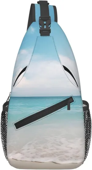 sea water print Crossbody bag, stylish unisex outdoor bag, multi-functional fashion accessories