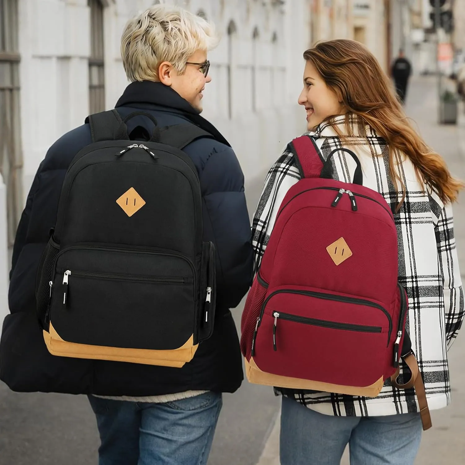 Searock 24L Casual Backpack for Unisex,Lightweight Classic Large Bookbag Simple Maroon Backpack for College Travel
