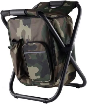 Sempoda Portable Stool, Backpack Cooler Chair, Lightweight Large Capacity Folding Camping Stool, Folding Fishing Cooler Backpack Stool for Outdoors Hiking Beach Travel