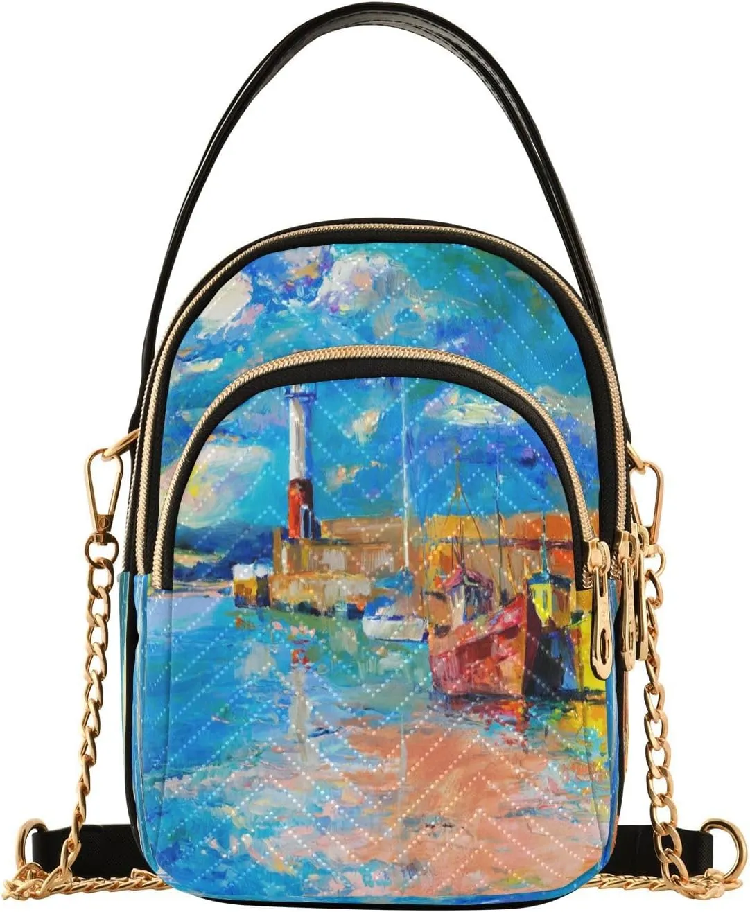 senya Crossbody Bags Crossbody Purse Chest Bag Lighthouse and Boats for Women Trendy
