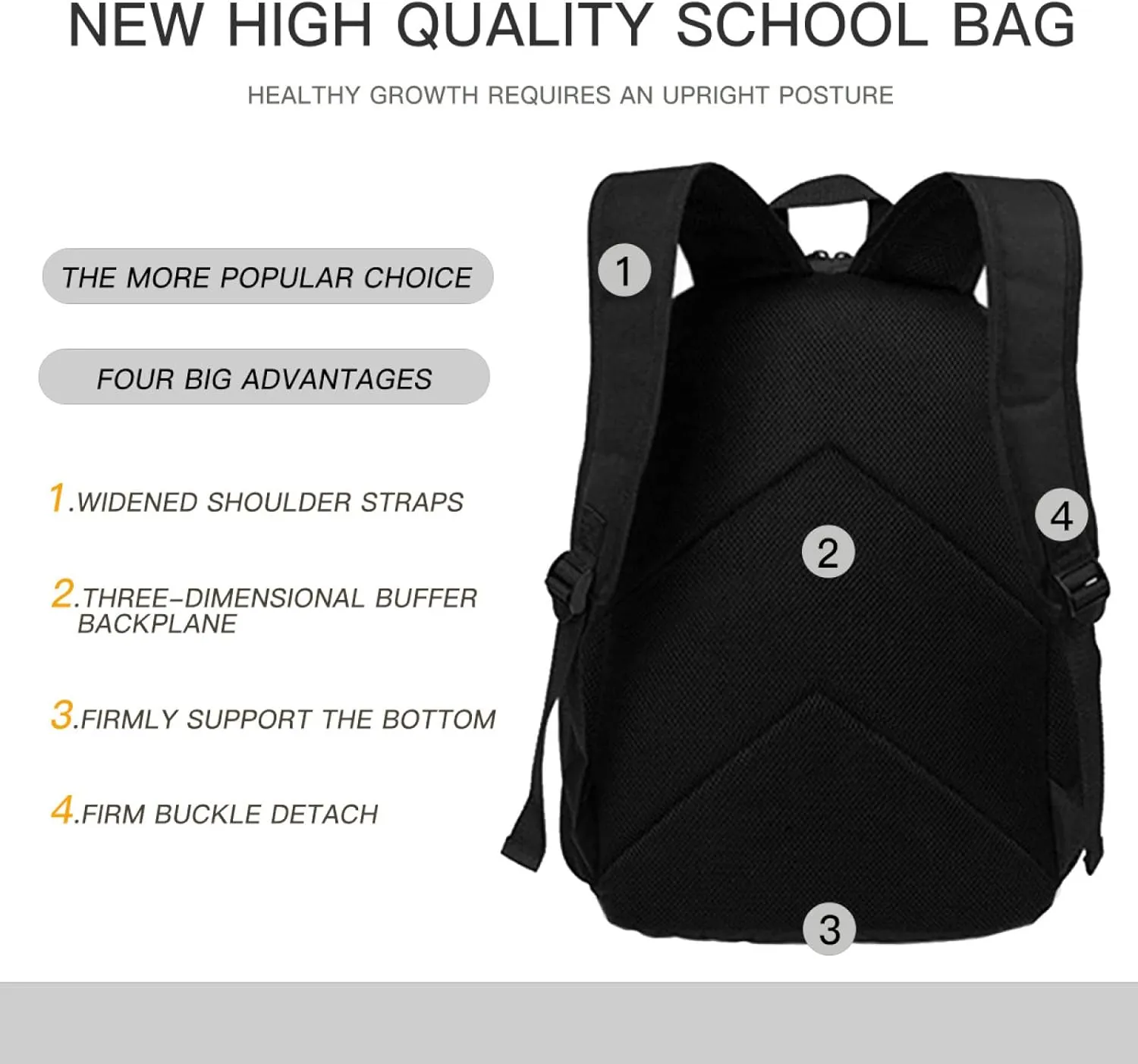 Shark Backpack, Simple and Aesthetic Bookbag for Women & Men, Lightweight Adjustable Black Backpack for Travel Outdoor Sports, Large Capacity Laptop Bag for Business Office