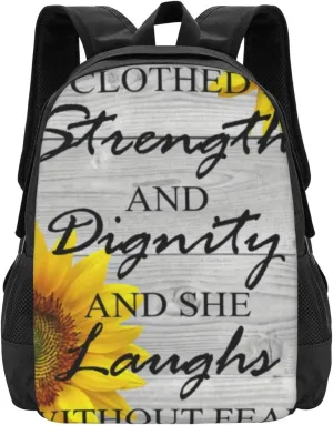 She Is Clothed In Strength And Dignity Proverbs 31 25 Lightweight Packable Backpack Travel Casual Large Capacity Daypack Foldable Backpack For Men Women