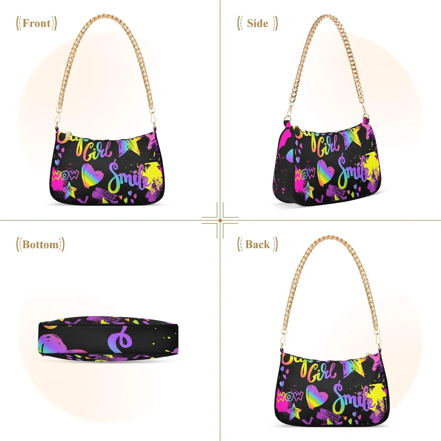Shoulder Bags for Women Fashions Handbag with Zipper Closure Multi-functional Large Capacity Multicolor 1