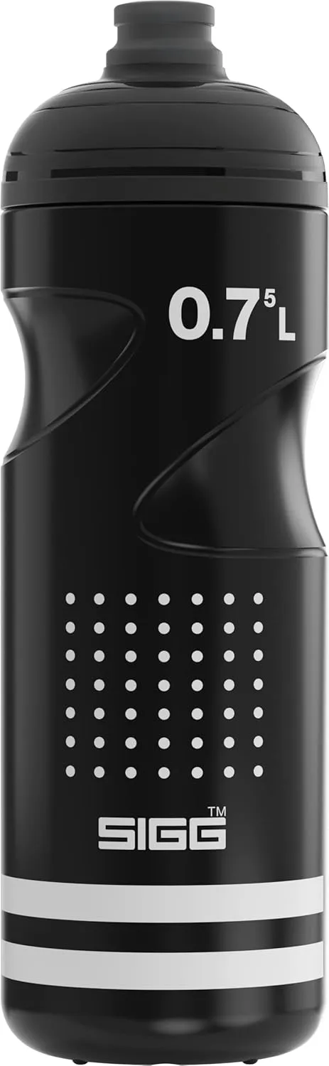 SIGG Pulsar Black Bike Water Bottle (0.75 L), Leakproof Cycling Bottle, Super Lightweight and BPA-Free Sports Bottle with SureSnap® Valve