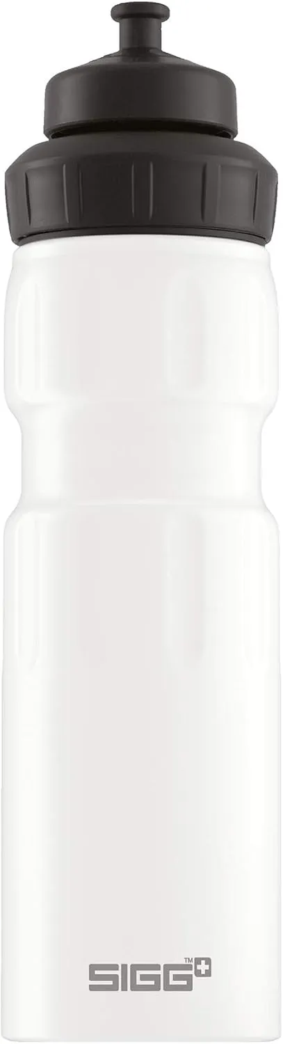 SIGG - Sports Water Bottle White - With 3-Stage Sports Cap - Made in Switzerland - Leakproof - Lightweight - Metal - BPA Free - 25 Oz