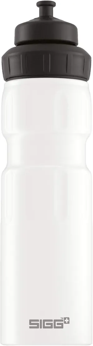 SIGG - Sports Water Bottle White - With 3-Stage Sports Cap - Made in Switzerland - Leakproof - Lightweight - Metal - BPA Free - 25 Oz