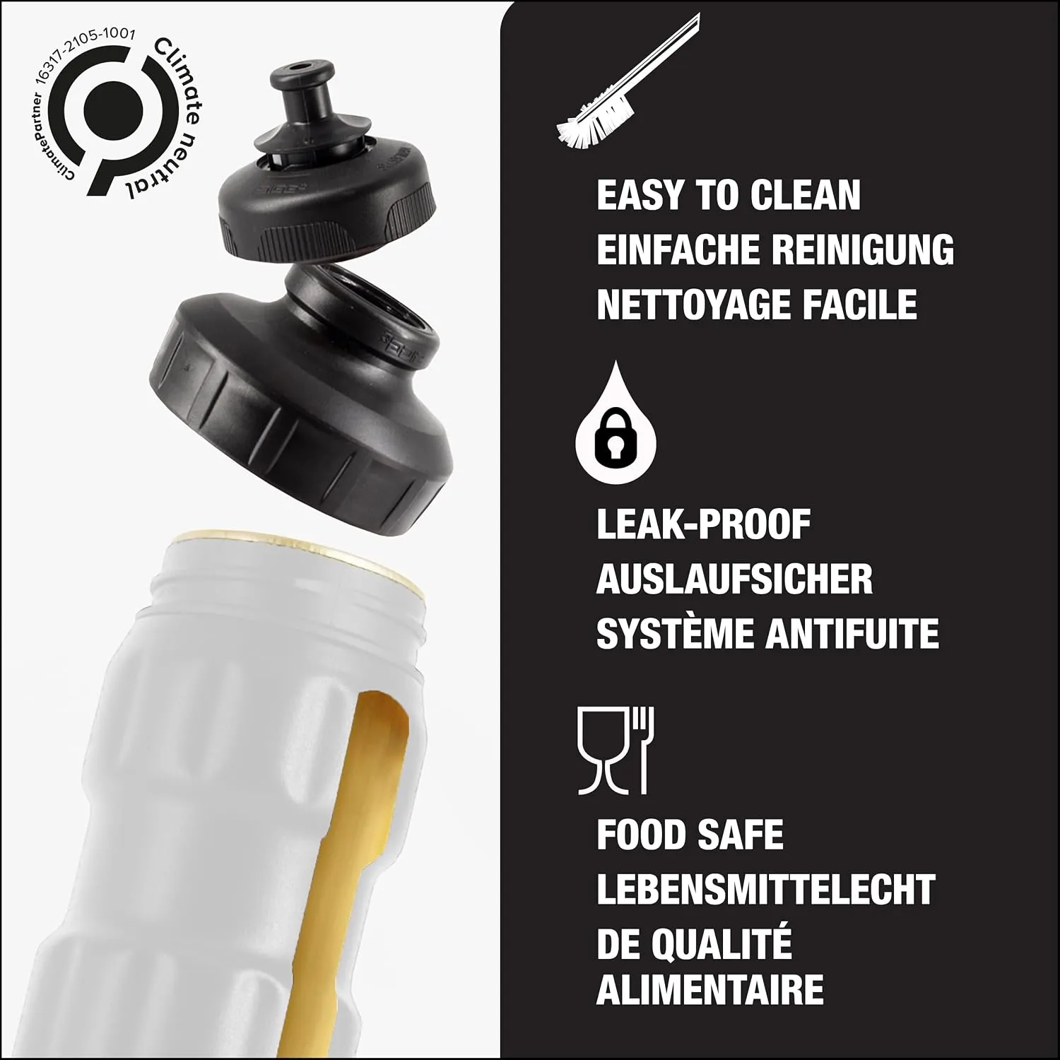 SIGG - Sports Water Bottle White - With 3-Stage Sports Cap - Made in Switzerland - Leakproof - Lightweight - Metal - BPA Free - 25 Oz
