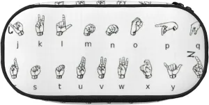 Sign Language Alphabet. Print Simple rectangle Pen bag Storage case for Office supplies,cosmetics,toiletries