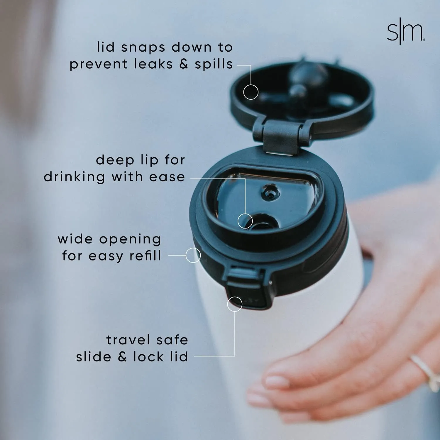 Simple Modern Insulated Thermos Travel Coffee Mug with Snap Flip Lid | Leakproof Reusable Stainless Steel Tumbler Cup | Gifts for Women Men Him Her | Kona Collection | 16oz | Lavender Mist