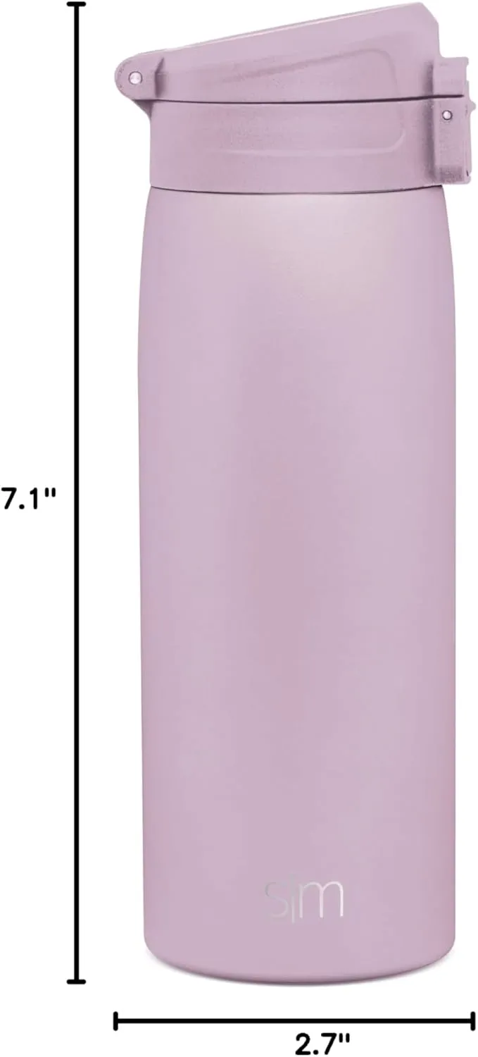 Simple Modern Insulated Thermos Travel Coffee Mug with Snap Flip Lid | Leakproof Reusable Stainless Steel Tumbler Cup | Gifts for Women Men Him Her | Kona Collection | 16oz | Lavender Mist