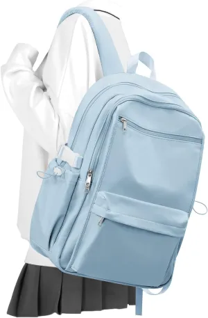 Simple School Backpack For Women,Lightweight College Backpack,High School Bag For Teens Boys Girls,Casual daypack Small Travel Backpacks Men Bookbag(Blue)