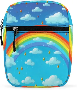 Simple Small Shoulder Bag,Rainbow Clouds Raindrop Print Anti-theft Messenger Bag,casual Small Backpack,mini Crossbody Bag
