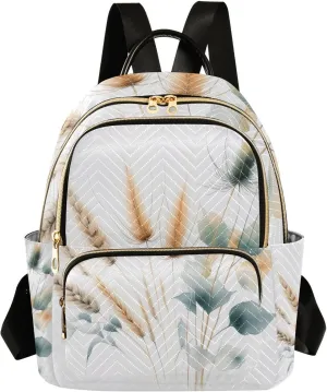 Simple Wheat Mini Backpack for Women Quilted Small Backpack Purse Causal Daypack for Travel, M