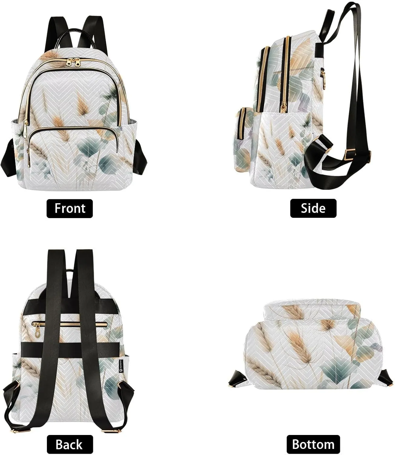 Simple Wheat Mini Backpack for Women Quilted Small Backpack Purse Causal Daypack for Travel, M