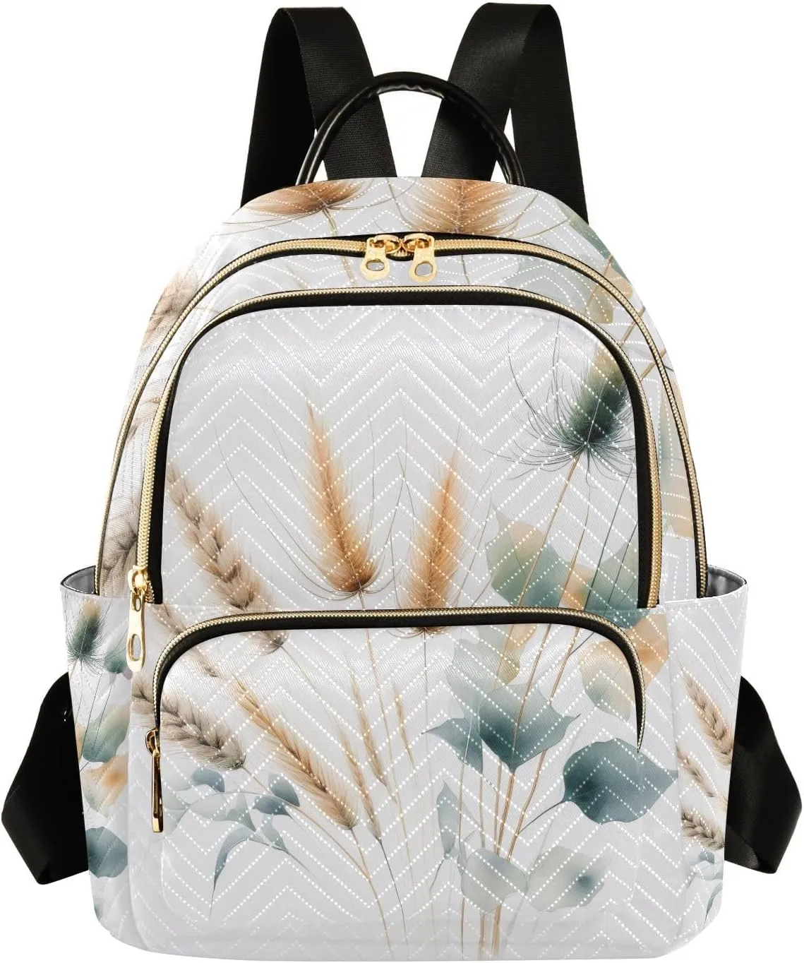 Simple Wheat Mini Backpack for Women Quilted Small Backpack Purse Causal Daypack for Travel, M