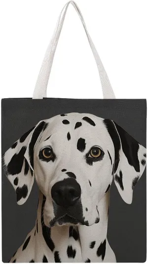 Single Canvas Shopping Bag,Dalmatian Print Cotton Tote Bag,practical Large Capacity Tote Bag,ladies Tote Bag