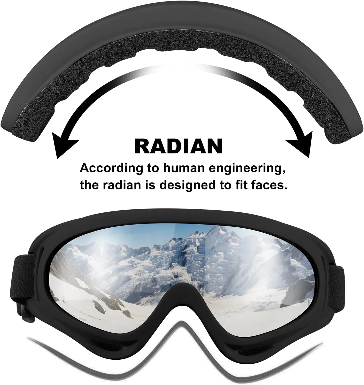 Ski Goggles, Motorcycle Goggles, 3 Pack Snowboard Snow Goggles for Men Women Adult Youth