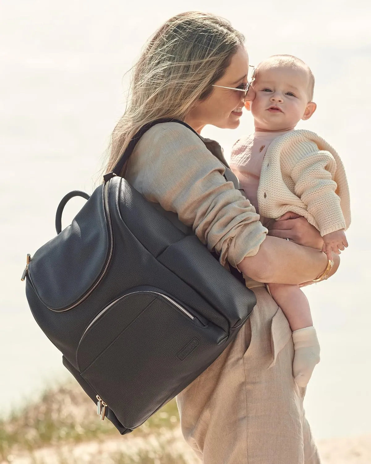 Skip Hop Diaper Bag Backpack: Evermore, Multi-Function Baby Travel Bag 6 in 1, Black