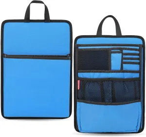 Slim Rugged Backpack Organizer Insert for Travel Work Men Women -13 Pockets,Padded Nylon, Handle - Blue