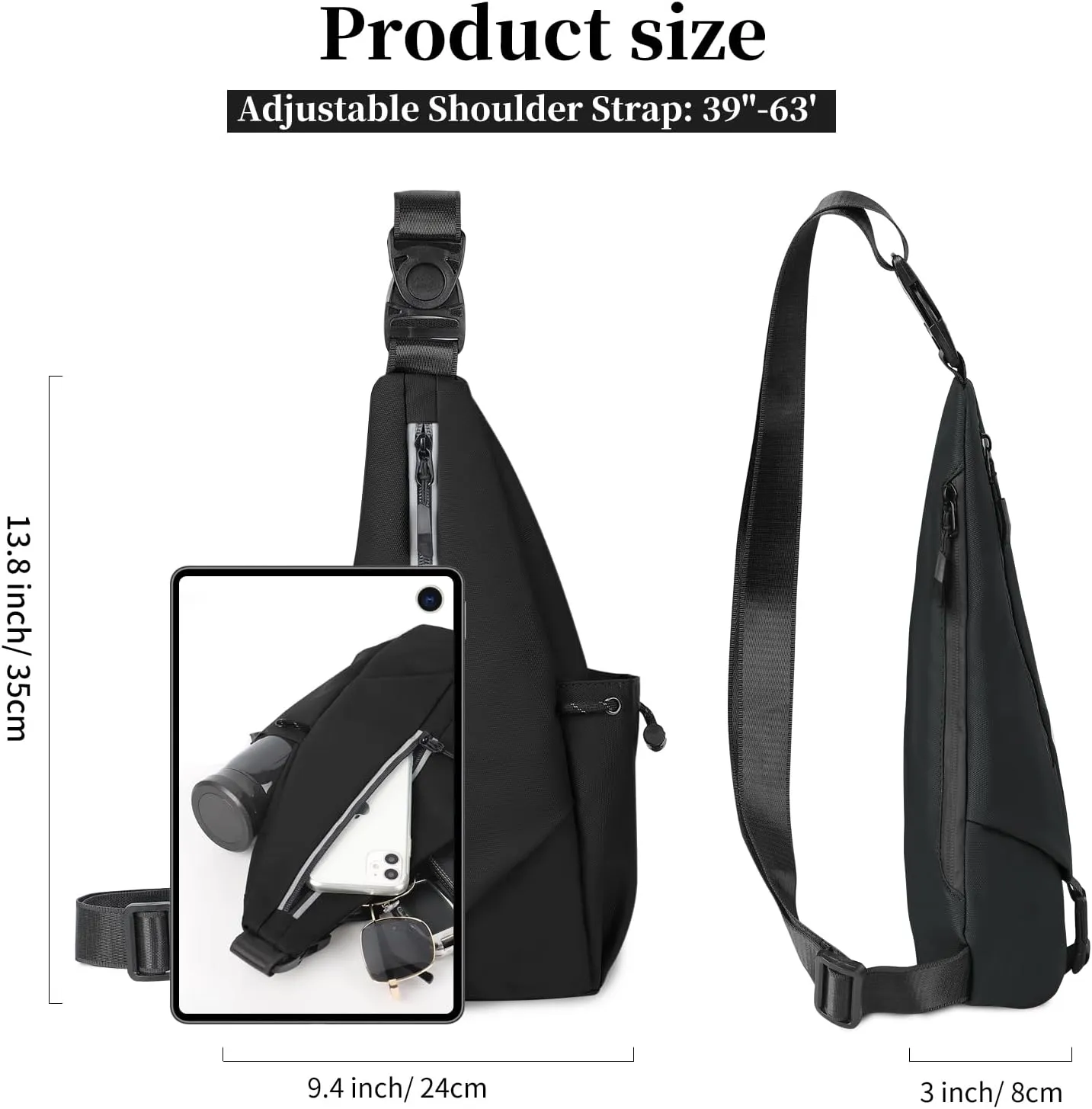 Sling Bag Chest Shoulder Backpack for Men Women Crossbody Bags Casual Daypack for Travel Running Hiking Bicycle