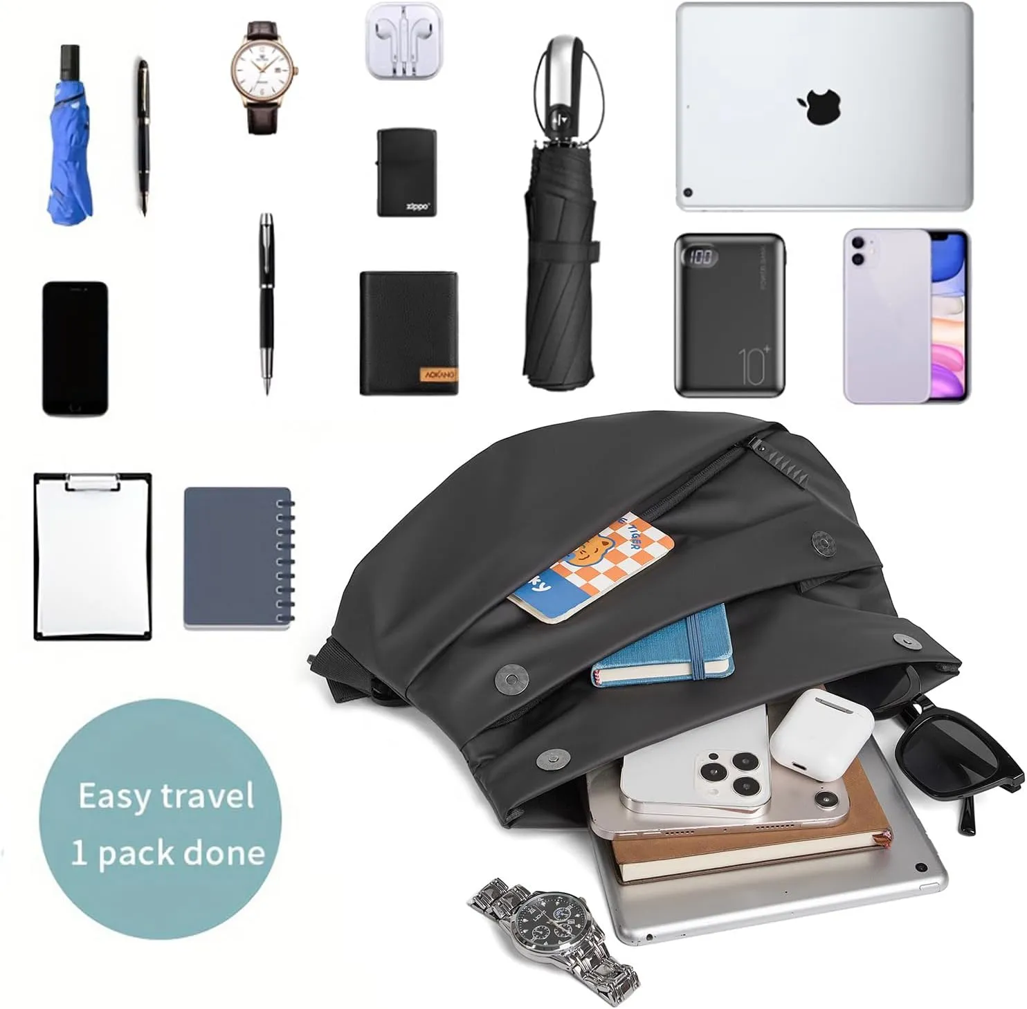 Sling Bag - Quick Access, Expandable, Multipurpose Crossbody Bag Waterproof Chest Shoulder Backpack Casual Daypack for Travel Work