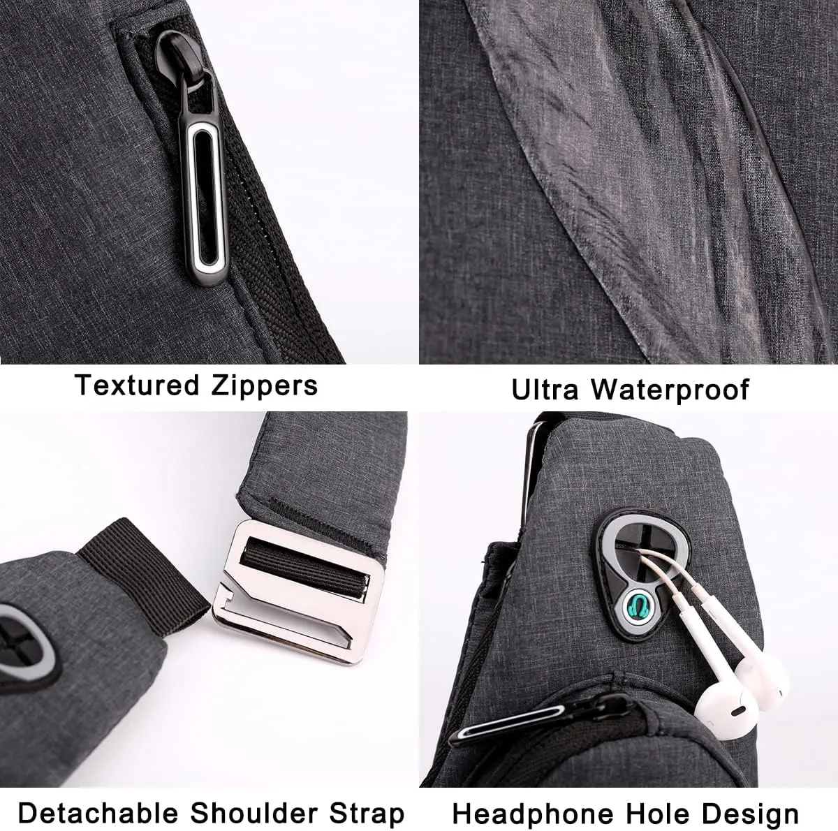 Sling Bag Small Waterproof Shoulder Backpack For Travel Hiking Anti-Thief Crossbody Chest Daypack Personal Pocket Bag