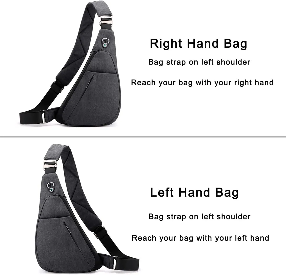 Sling Bag Small Waterproof Shoulder Backpack For Travel Hiking Anti-Thief Crossbody Chest Daypack Personal Pocket Bag