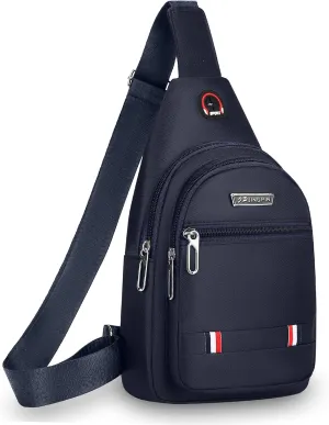 Small Multipurpose Crossbody Sling Backpack Waterproof Sling Gym Bag Travel Hiking Chest Bag Daypack for Men Women (Dark blue)