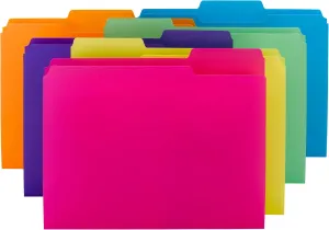 Smead Poly File Folder, 1/3-Cut Tab Letter Size, Assorted Bright Colors, 12 per Pack (10506)