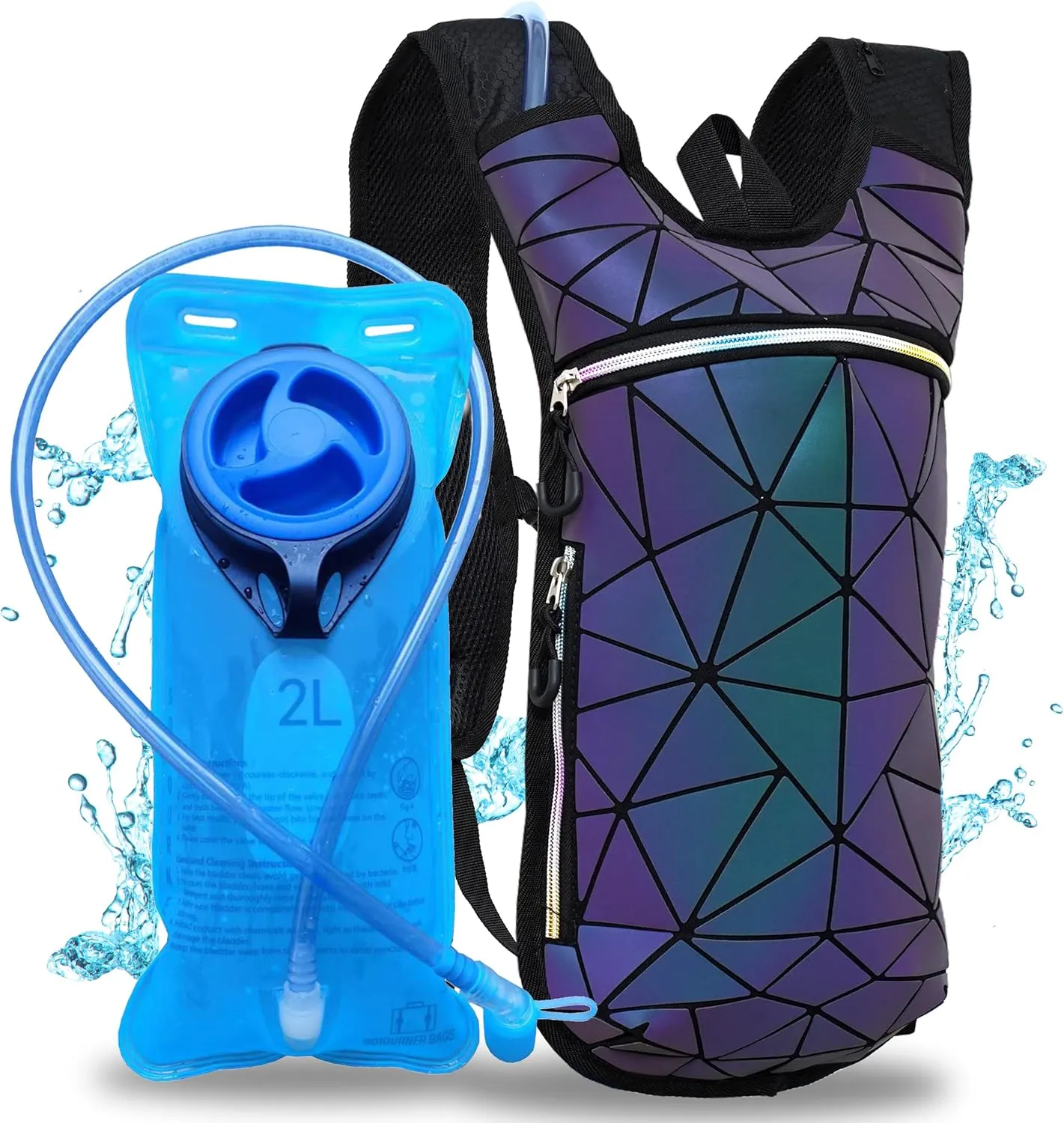 Sojourner Rave Hydration Pack - Hydration Backpack - Hydropack with 2L Bladder - Water Backpack for Festivals, Hiking, Running, Biking and More