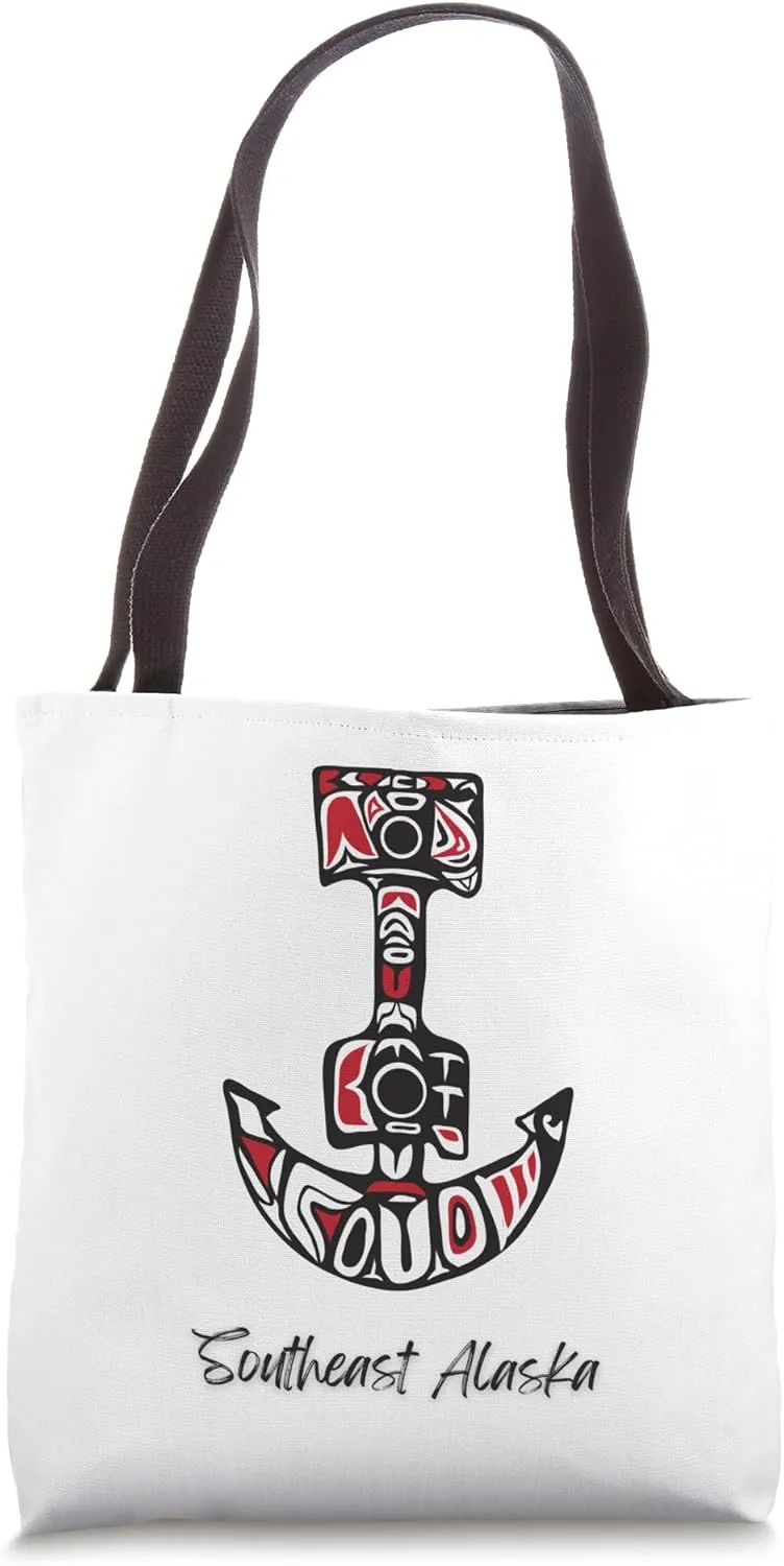 Southeast Alaska Fisherman Native American Nautical Anchor Tote Bag