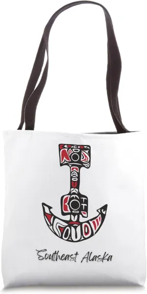 Southeast Alaska Fisherman Native American Nautical Anchor Tote Bag
