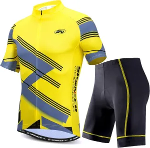 sponeed Cycling Jersey Short Sleeve Suits Men Bike Clothing Road Bicycle Shorts Padded Outfits