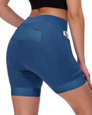 Sportneer Padded Bike Shorts Women - 4D Bicycle Cycling Riding Biking Shorts with 3 Pockets for Mountain Bike and Road